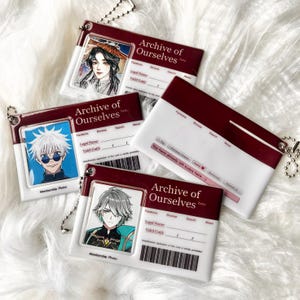 Portafotos de identificación: llavero de escritor de fanfiction para anime, videojuegos, kpop y fotos pequeñas