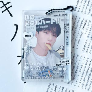Portafotos acrílico Kpop - Llavero con temática de revista japonesa Shoujo retro para tarjetas fotográficas, juegos de cartas coleccionables y fotos pequeñas.