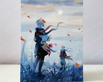 GENSHIN IMPACT Kazuha and Tomo - Anime & Manga Art Illustration Postcard Mini Print