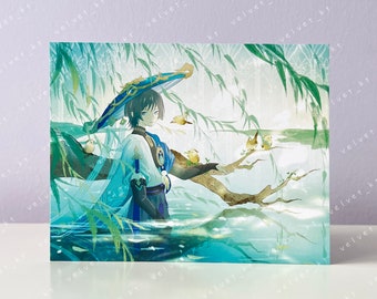 GENSHIN IMPACT WANDERER (Scaramouche) - Anime & Manga Art Illustration Postcard Mini Print