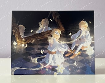 GENSHIN IMPACT Aether and Lumine - Anime & Manga Art Illustration Postcard Mini Print