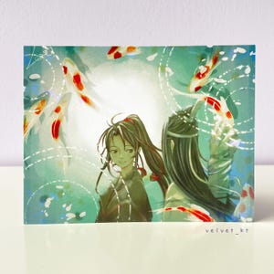 UNTAMED WangXian Lotus Pier - Danmei, Boys Love Art Illustration Mini Print carte postale