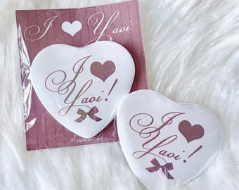 I Love Yaoi - Holo Heart Badge