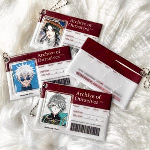 Llavero con portafotos de identificación de fanfiction: llavero de escritor de fanfiction para tarjetas fotográficas, juegos de cartas coleccionables y fotos pequeñas