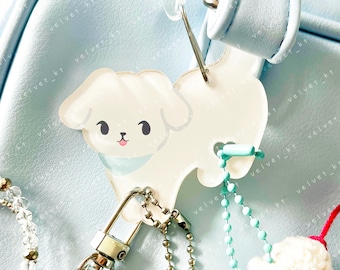 Silly Puppy Acrylic Carabiner Charm Holder Keychain
