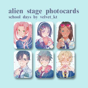 ALIEN STAGE: School Alternate Universe Photocards - Mizi, Sua, Ivan, Till, Hyuna, Luka, Photocards ilustrados