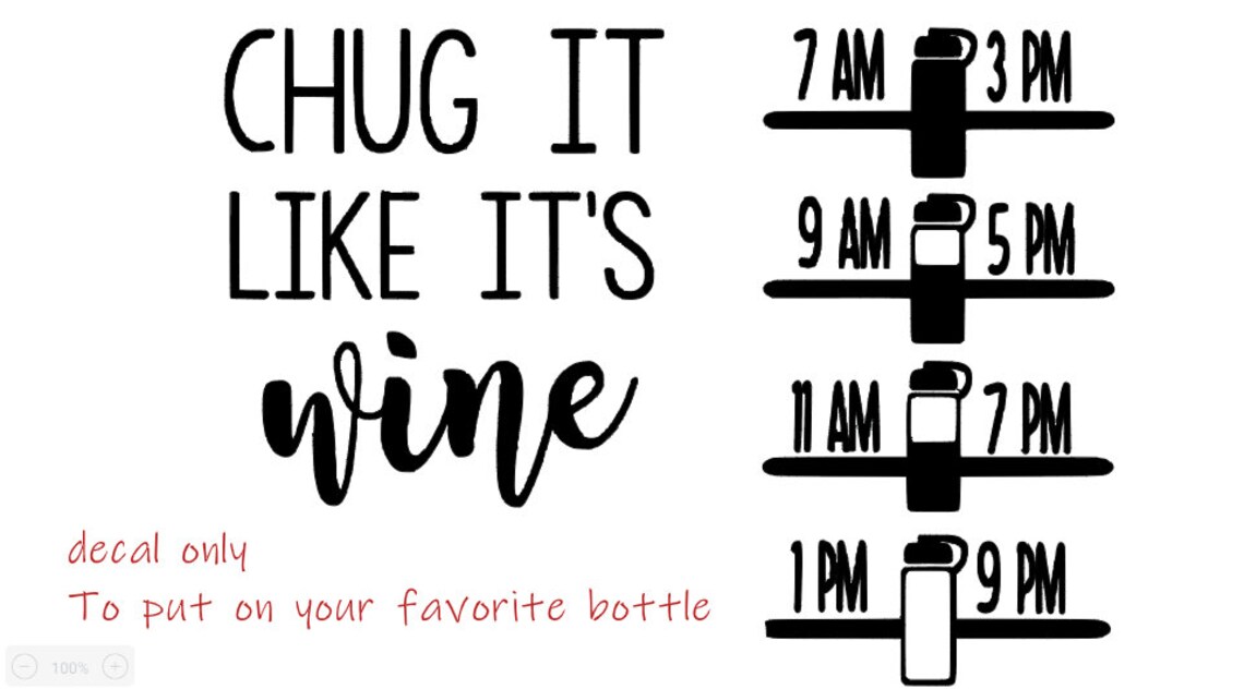 Chug it like its wine Bottle Decal Water Tracker Decal Drink Etsy