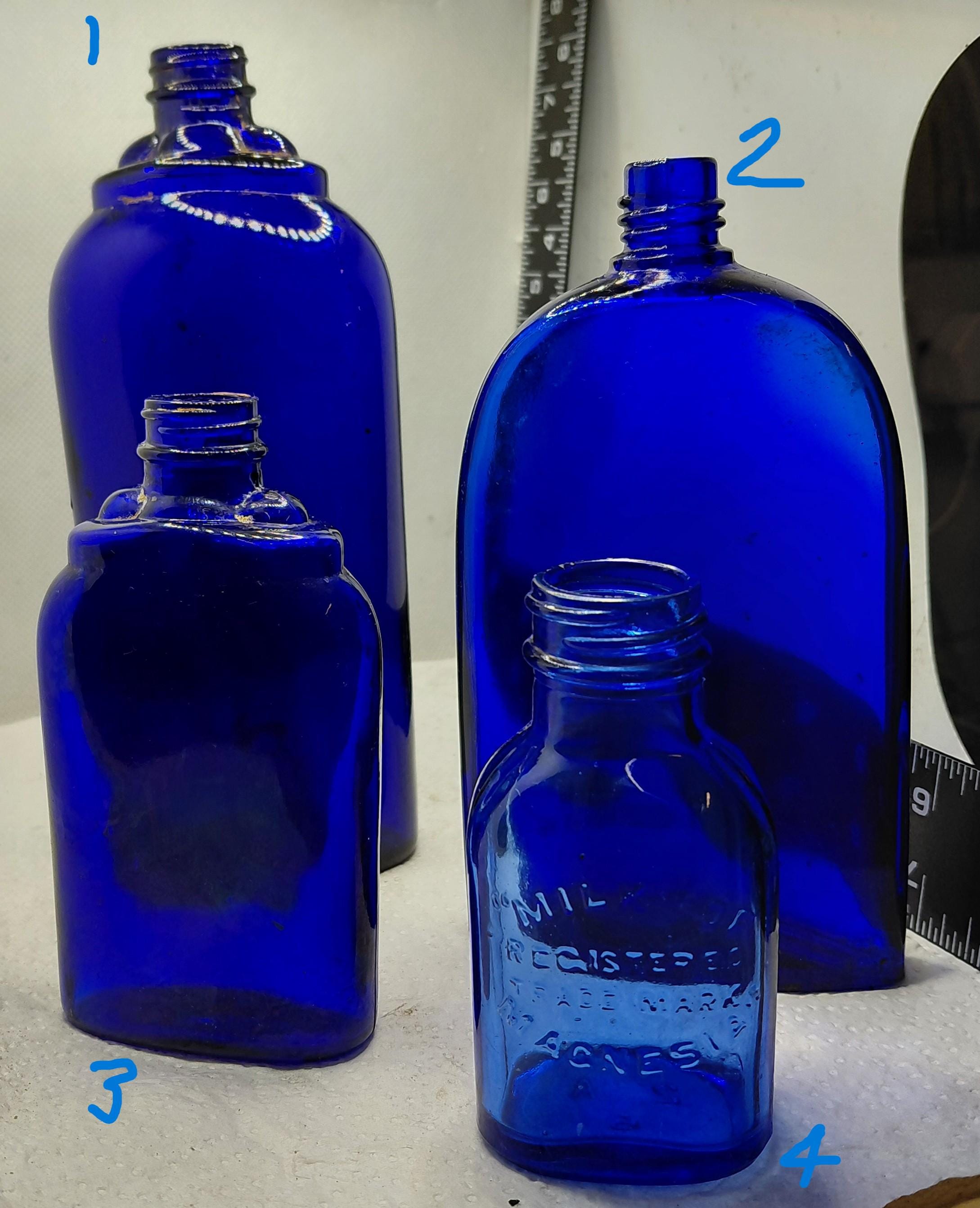 Bouteille en verre carafe à eau bleue 2L avec bouchon à vis