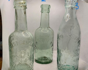 Mixed group of Victorian Beer or Ale bottles Leeds and Stocksbridge
