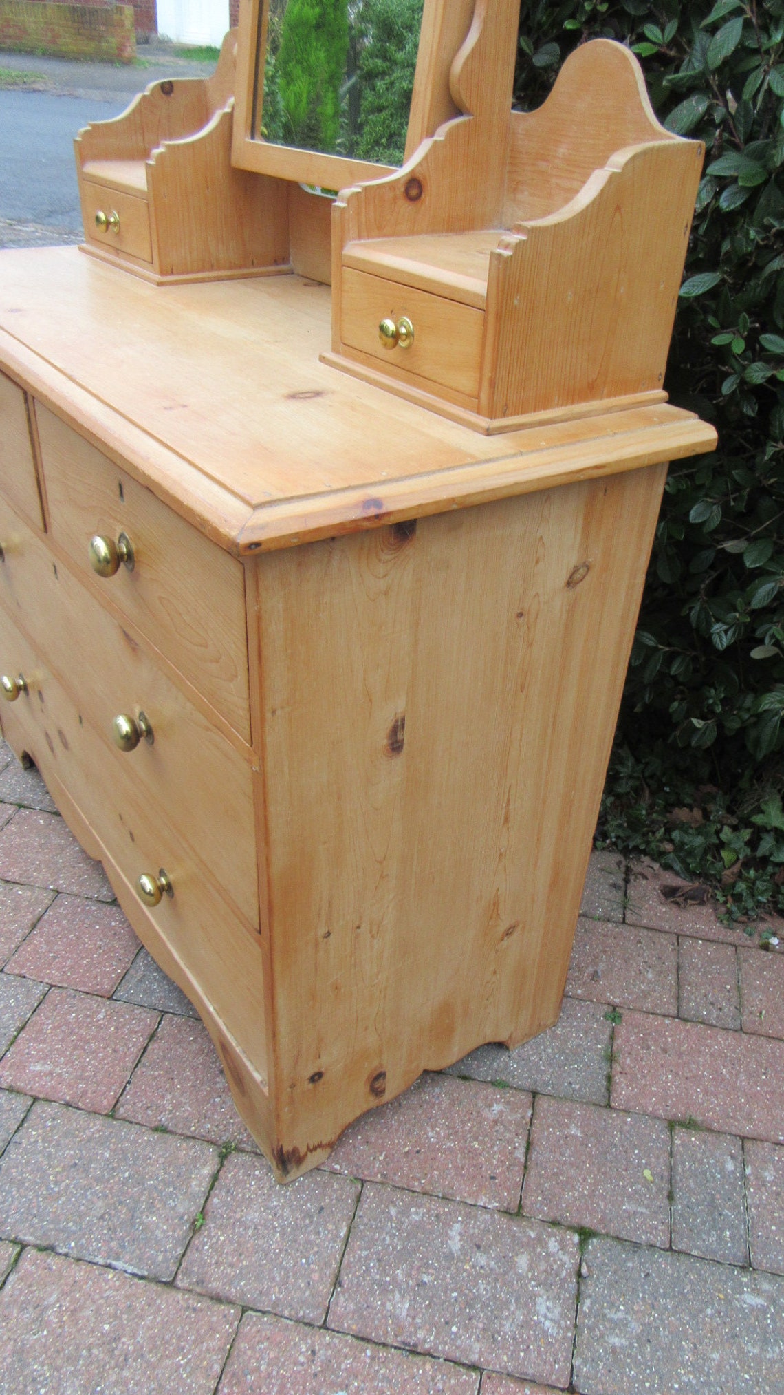Antique Victorian Pine Dressing Table Etsy
