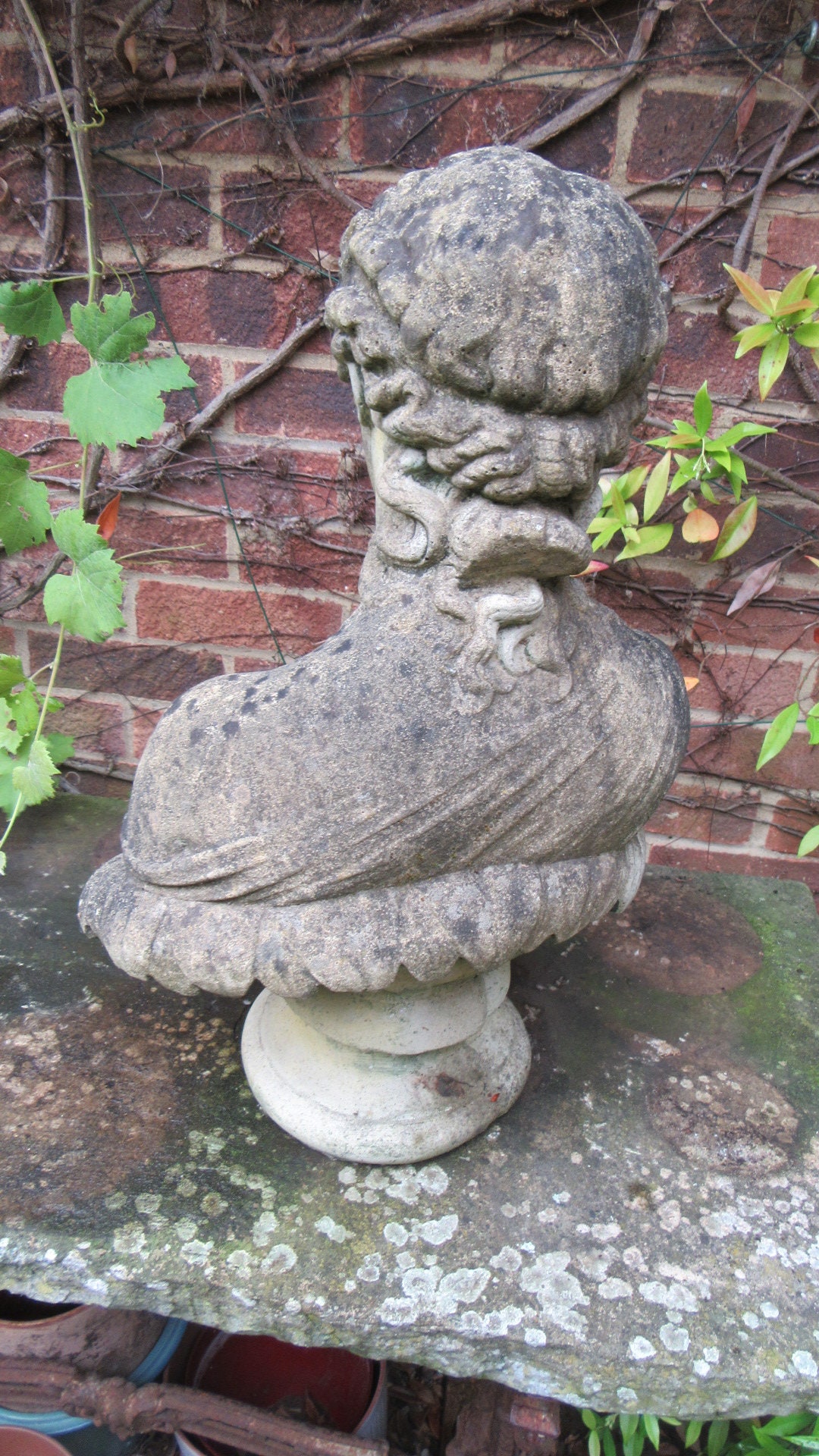 Decorative Vintage Weathered Garden Bust of a Female Etsy