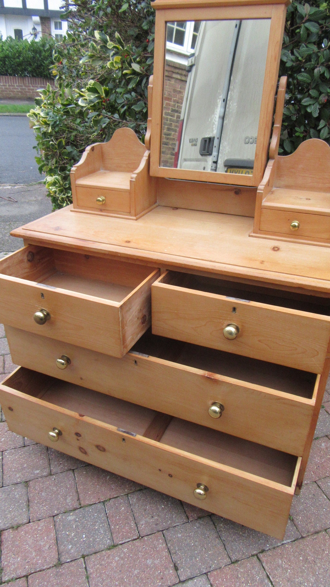Antique Victorian Pine Dressing Table Etsy