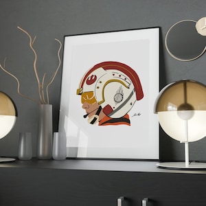 Luke Skywalker Red 5 Helmet Print - Digital Download