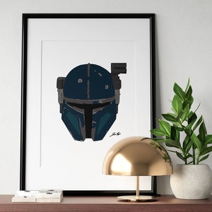 Paz Vizsla &quot;Heavy Mandaloraian&quot; Helmet Print - Digital Download