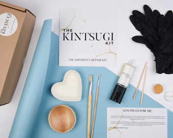 Kit Kintsugi e attività di riflessione per uno / Kit di riparazione / Kit fai da te / Regalo per lei / Regalo per lui / Regalo per la festa della mamma / Kit artigianale / Rottura