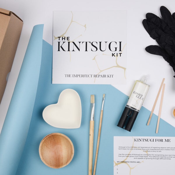 Kit Kintsugi et activité de réflexion pour un | Kit de réparation | Kit de bricolage | Cadeau pour elle | Cadeau pour lui | Cadeau Fête des Mères | Kit d'artisanat | Rompre