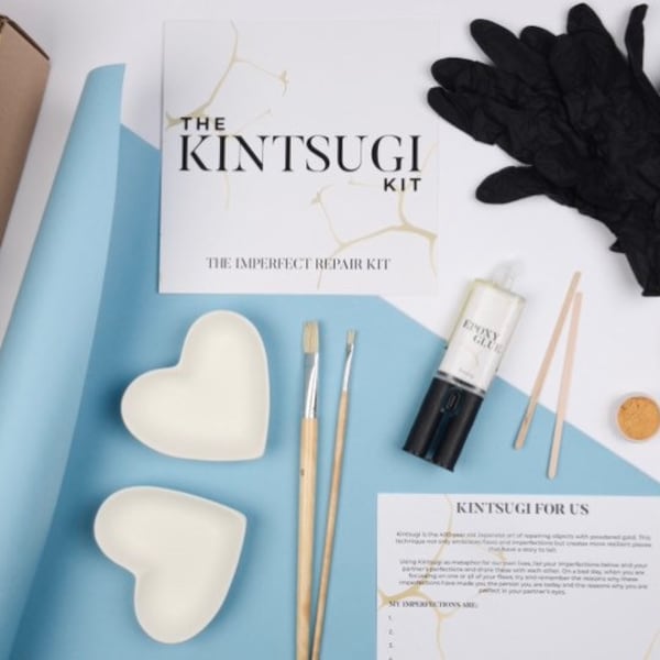 Kintsugi Date Night Box For Two with Reflection Activity | Anniversary Gift | Wedding Gift | Repair Kit | Gift for Couples | Unique Present
