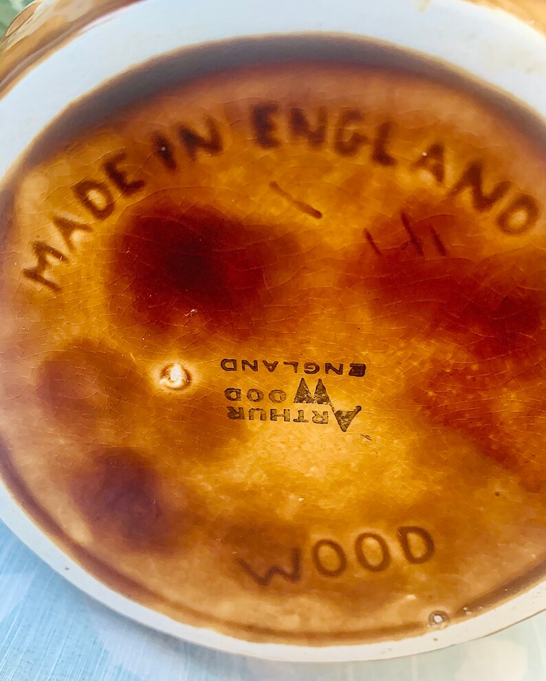 Vintage Arthur Wood English Pitcher With Riding Scene and Horse Handle