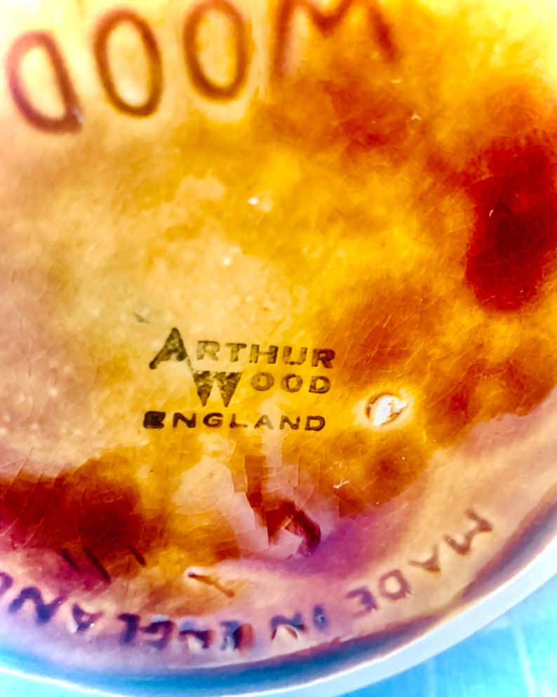 Vintage Arthur Wood English Pitcher With Riding Scene and Horse Handle