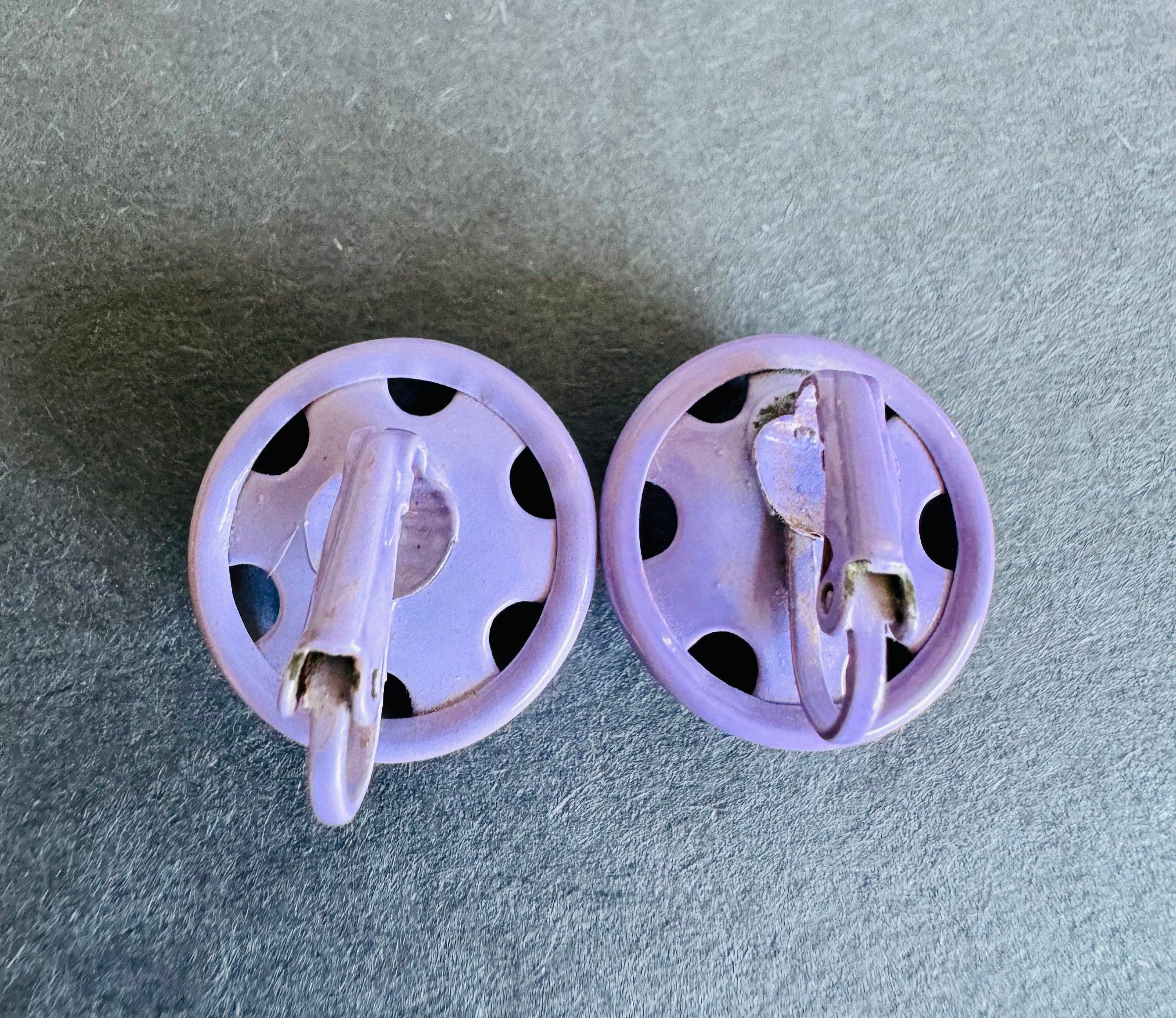 Purple 3 Layer Squared Clip-on Earrings | Vintage