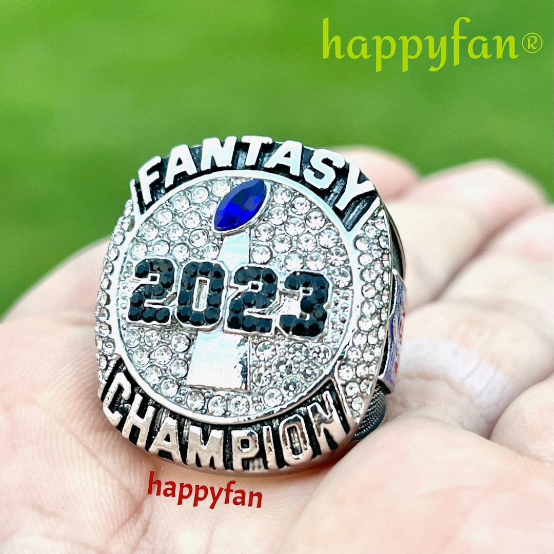 2023 Fantasy Football Championship Ring With Blue Stone League Winner