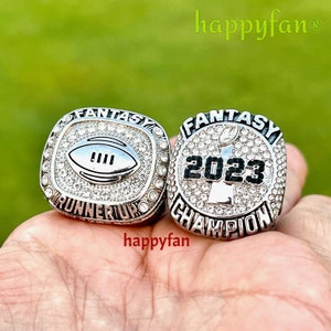 2023 Fantasy Football Championship Ring Combo Champion Runner Up Trophy Size 10-12