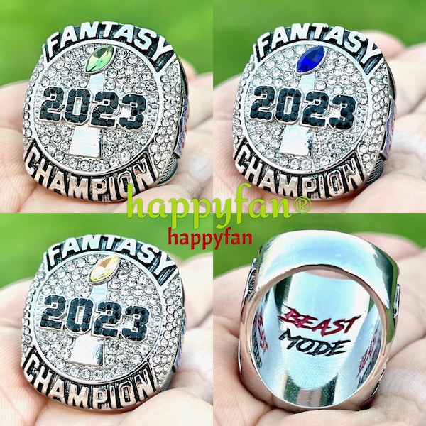 2023 Fantasy Football Championship Ring FFL Trophy Multi Color Stone Size 8-14