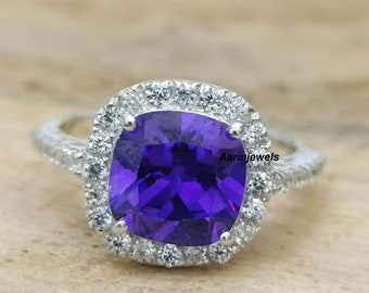 Handgjord kuddslipad tanzanitring: 925 sterlingsilver, 5,50 karat