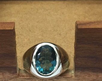 Anillo de alejandrita natural de 6,50 quilates, plata de ley 925, anillo hecho a mano para hombre y mujer, regalo de aniversario.