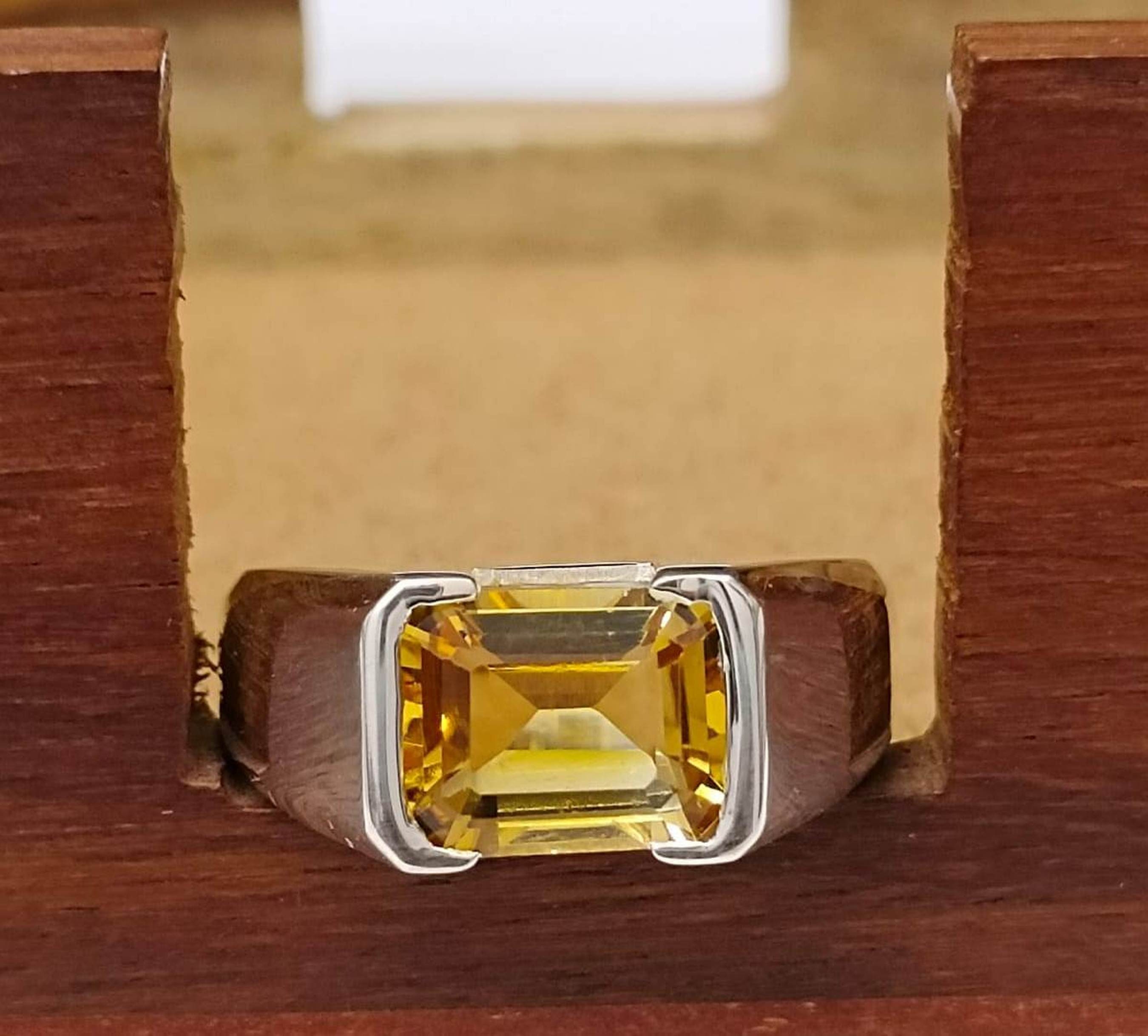 Natural Citrine 6.00 Carat Ring, 925 Sterling Silver, Handmade ring for Men And Woman, Anniversary Gift.