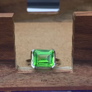 Natural Peridot 3.25 Carat Ring, 925 Sterling Silver , Handmade ring for Men And Woman, Anniversary Gift.