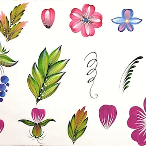 ペトリキフカの絵画を使った塗り絵。ペトリキフカの絵画の練習。ペトリキフカの絵画からの練習。パート 3
