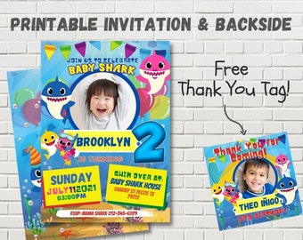 Bebé tiburón cumpleaños invitación niña bebé tiburón invitación niño bebé tiburón invitación bebé tiburón tiburón invitar fiesta de tiburón archivo digital