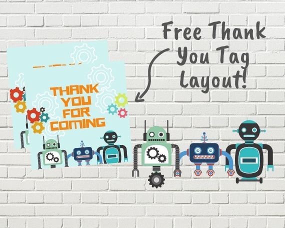 Robot Theme Birthday Video Invitation Robot Animated Birthday | Etsy