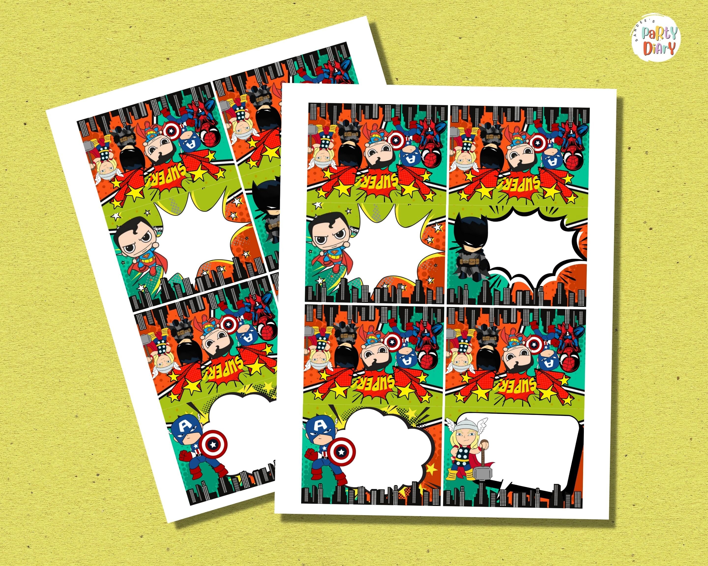 Superhero Theme Birthday Party Food Tent Superhero Avengers Food Labels ...
