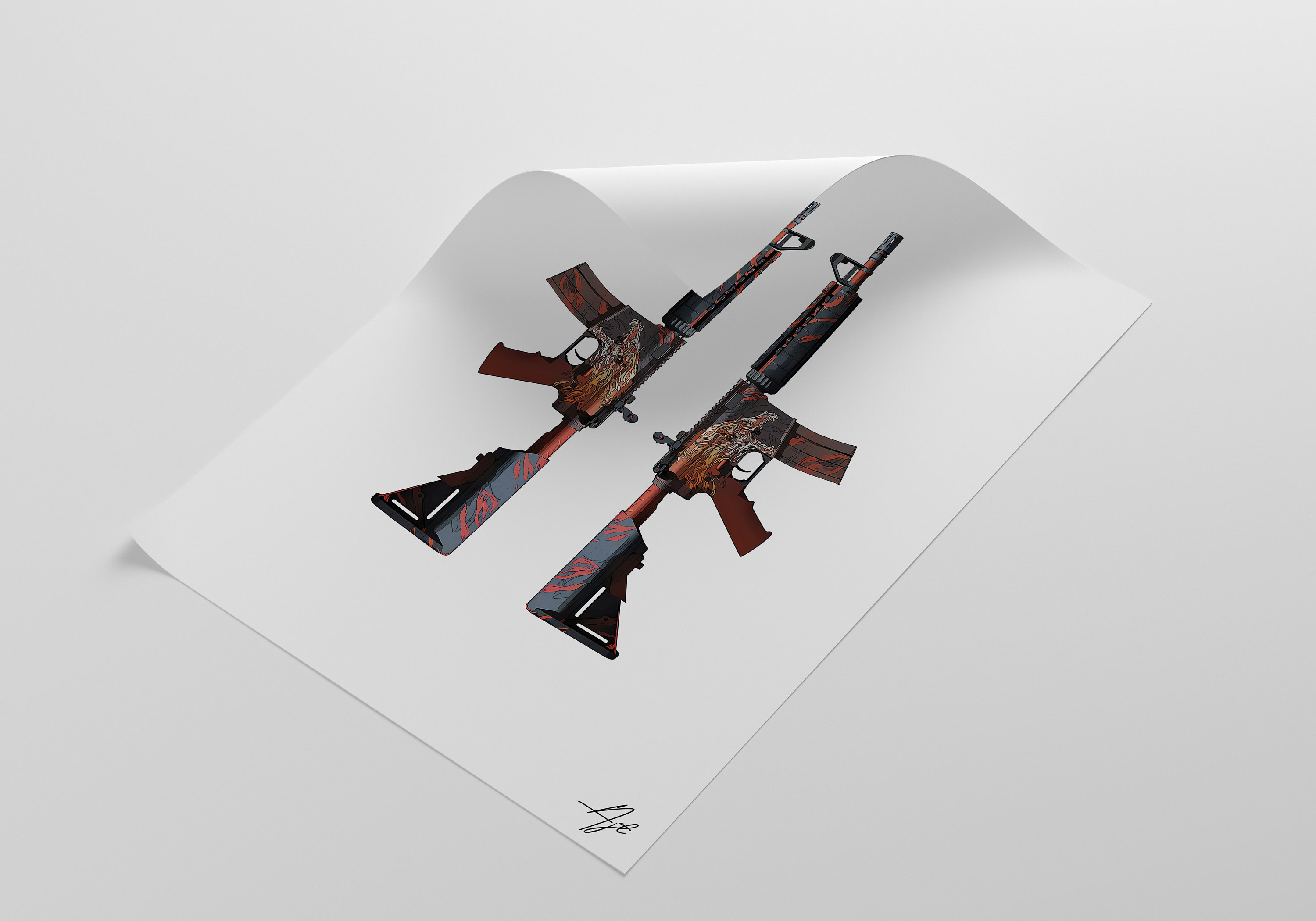 Counter Strike Global Offensive - CSGO Game M4 Howl Wall Art/poster ...