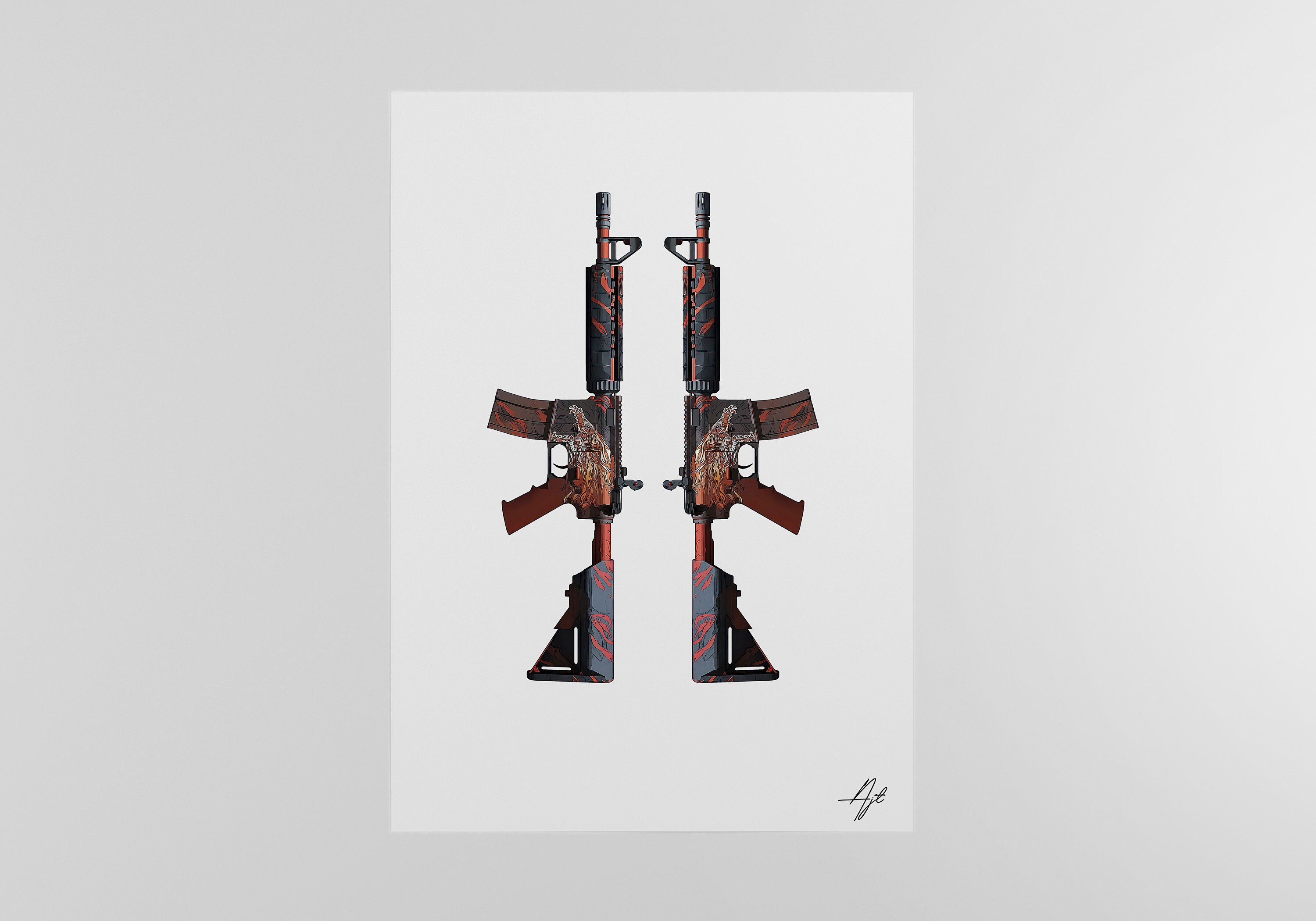 Counter Strike Global Offensive - CSGO Game M4 Howl Wall Art/poster ...