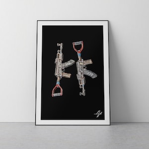 Rost Spiel AK-47 Wandkunst/Poster/Druck
