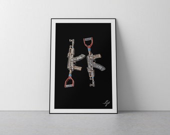 Rost Game AK-47 Väggkonst/Poster/Tryck
