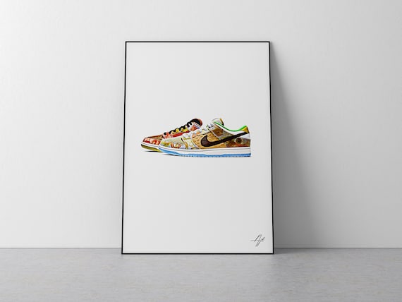 Nike SB Dunk Low Street Hawker Wall Art poster print Etsy