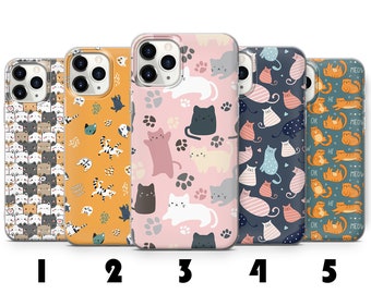 Cat Phone Case Cute Catlovers Cover for iPhone 15 14 11 12 13 XR XS X 7 8 Samsung S24 S23 FE S22 S21 S20 A15 A14 A54 A53 A52 Pixel 8 7A