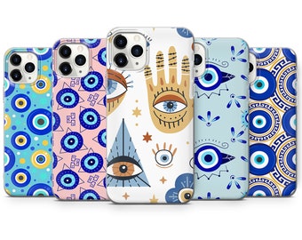Evil Eye Phone Case Talisman Cover for iPhone 11 XR 14 12 Pro Max 13 15 XS X 7 8 Samsung S24 S23 FE S22 S20 A23 A15 A14 A54 A53 A25 Pixel 8