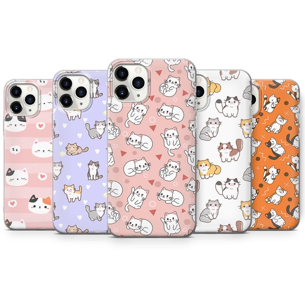 Cat Phone Case Catlovers Cover for iPhone 15 11 14 12 13 8 7 XR X XS Samsung S24 S23 FE S21 S22 S20 A15 A13 A14 A54 A53 A52 Pixel 8 Pro 7A