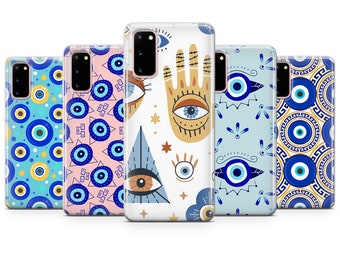 Blue Evil Eye Phone Case Trippy Cover for Google Pixel 8 Pro 8 7A 7 6 6A 3XL 4 4A 4XL 5A Samsung S22 S23 A53 A52 A54 iPhone 15 Huawei P30
