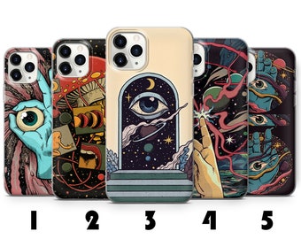 Trippy Phone Case All Seeing Eye Cover for iPhone 15 11 12 14 13 Xs X Xr 7 8 Samsung S24 S23 FE S22 S21 S20 A15 A54 A14 A55 A35 Pixel 8 Pro