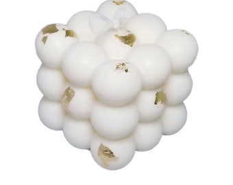 Elegant Bubble Cube Candle, Hand-Poured