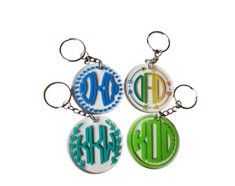 Personalised 3D Initial Monogram Keychains