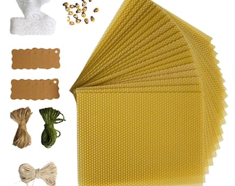 Beeswax Candle Making Kit - 20 Beeswax Sheets for Rolled Candles - Size 10 x 8 in - Candle Making Supplies - Beeswax Candle Making Set