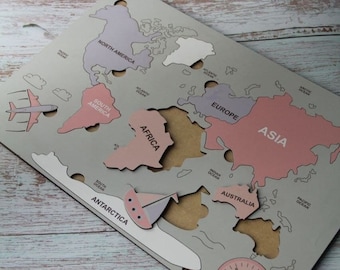 Wooden World Map Puzzle