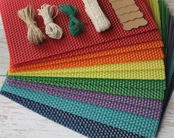 DIY Beeswax Sheets Candle Making Kit for Adults and kids, Rainbow Colors